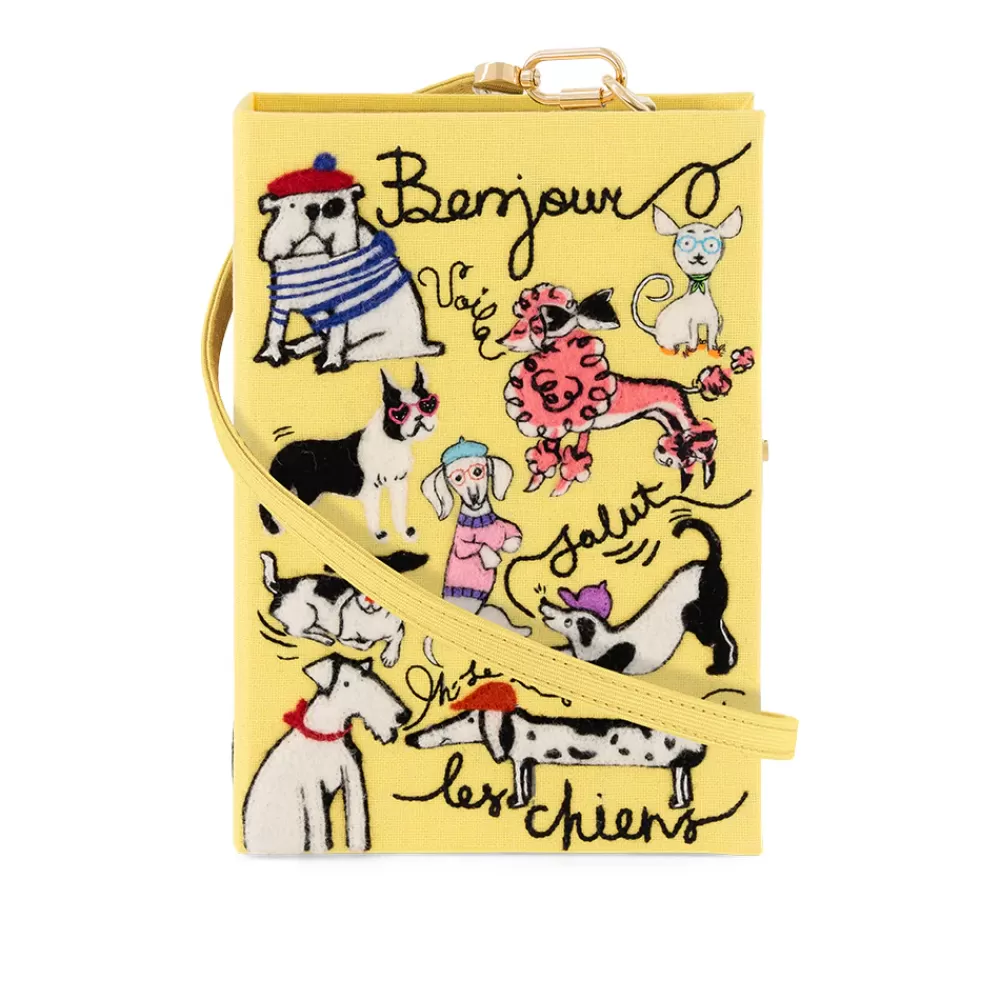 Hot Bonjour Les Chiens Strapped Book Clutch