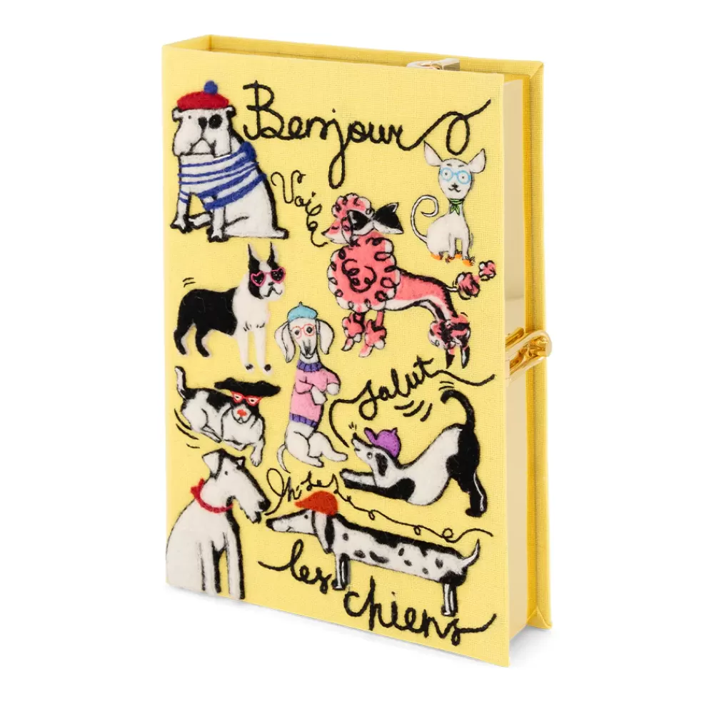 Hot Bonjour Les Chiens Strapped Book Clutch