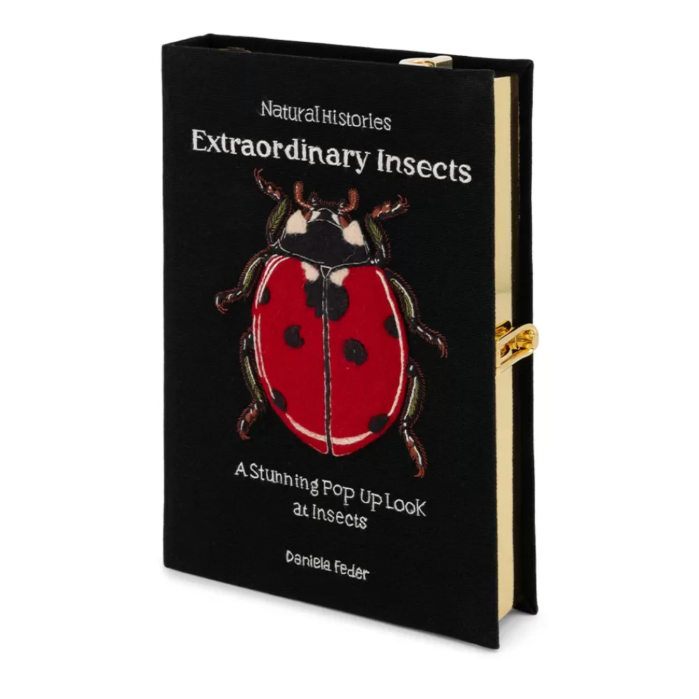 Clearance Extraordinary Insects Ladybug Strapped Book Clutch