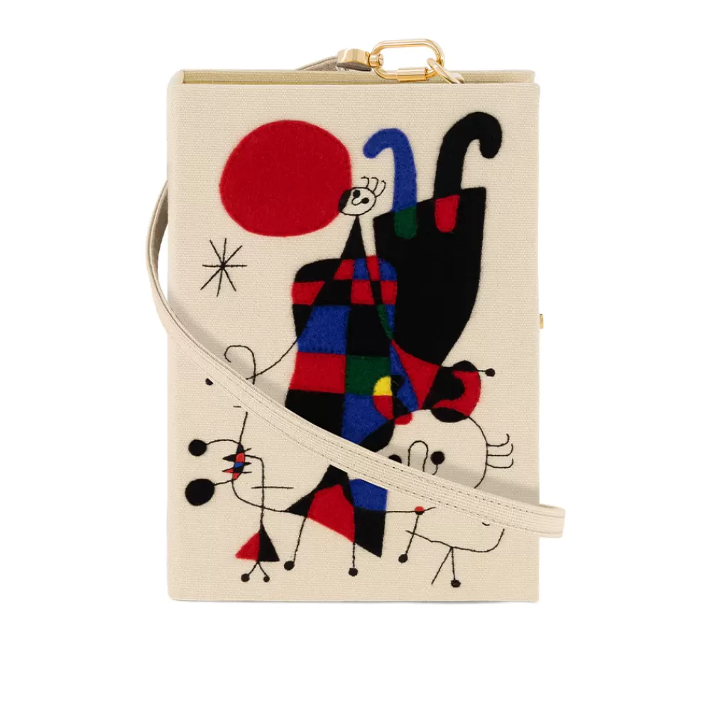 Cheap Figures And Dogs Joan Miro Strapped Book Clutch