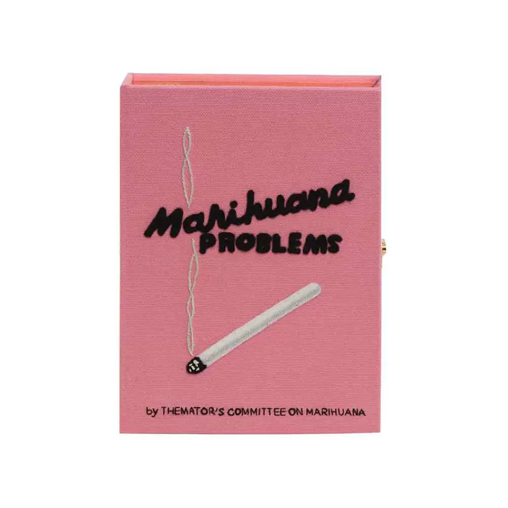 Flash Sale Mini Pink Marihuana Strapped Mini Book Clutch