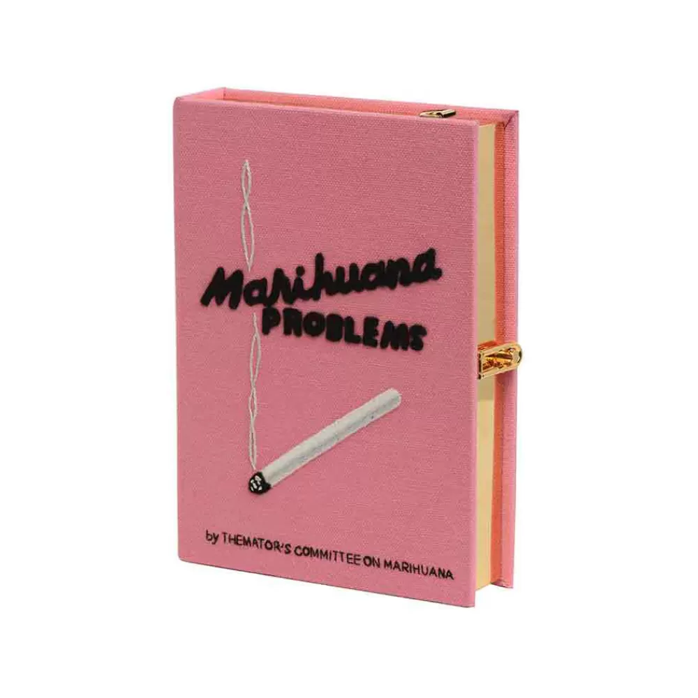 Flash Sale Mini Pink Marihuana Strapped Mini Book Clutch