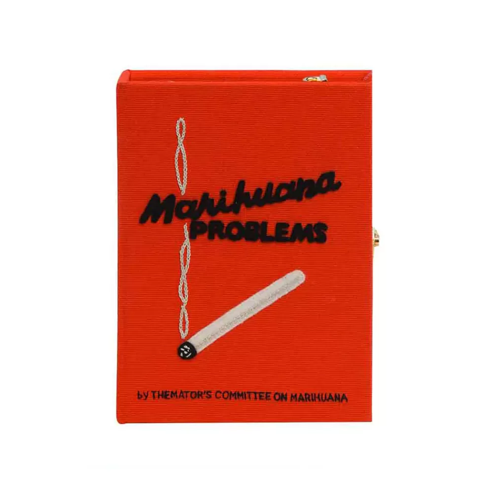 Store Mini Red Marihuana Strapped Mini Book Clutch