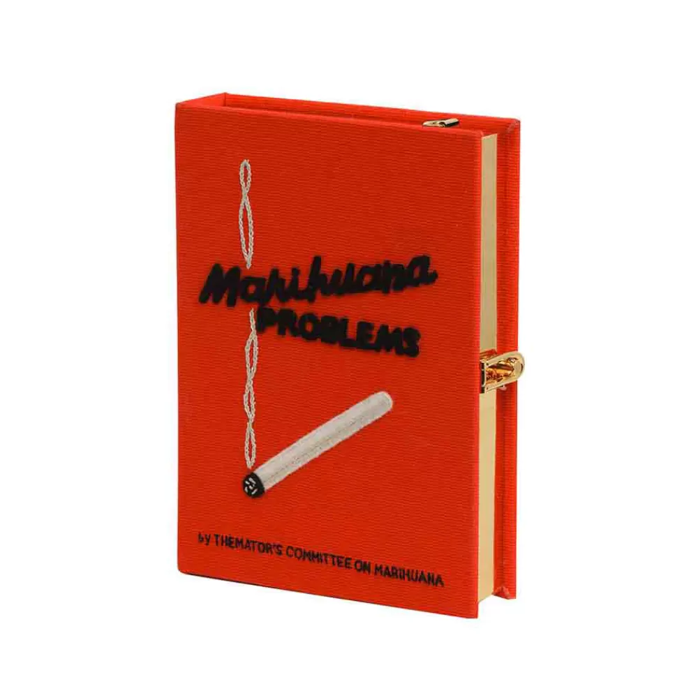 Store Mini Red Marihuana Strapped Mini Book Clutch