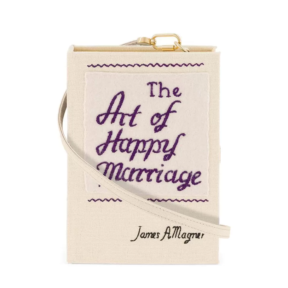 Store Mini The Art Of Happy Marriage White Strapped Mini Book Clutch