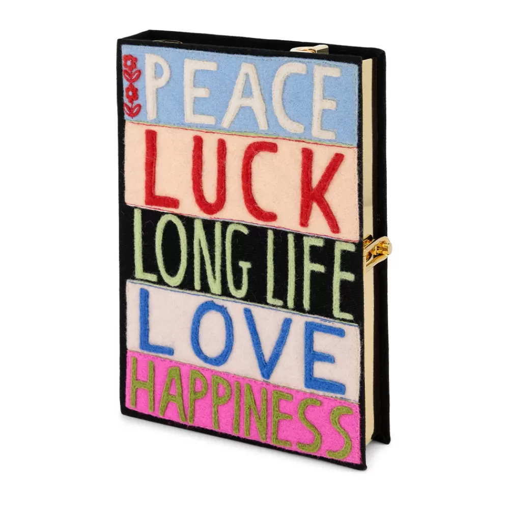 Hot Peace Luck Love Strapped Book Clutch